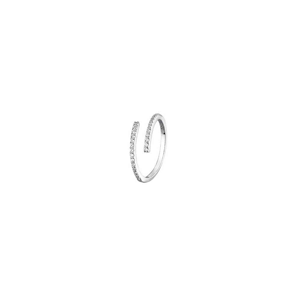 [몽몽] Silver925 큐빅라인 오픈 크기조절가능 스터링실버 순은 반지